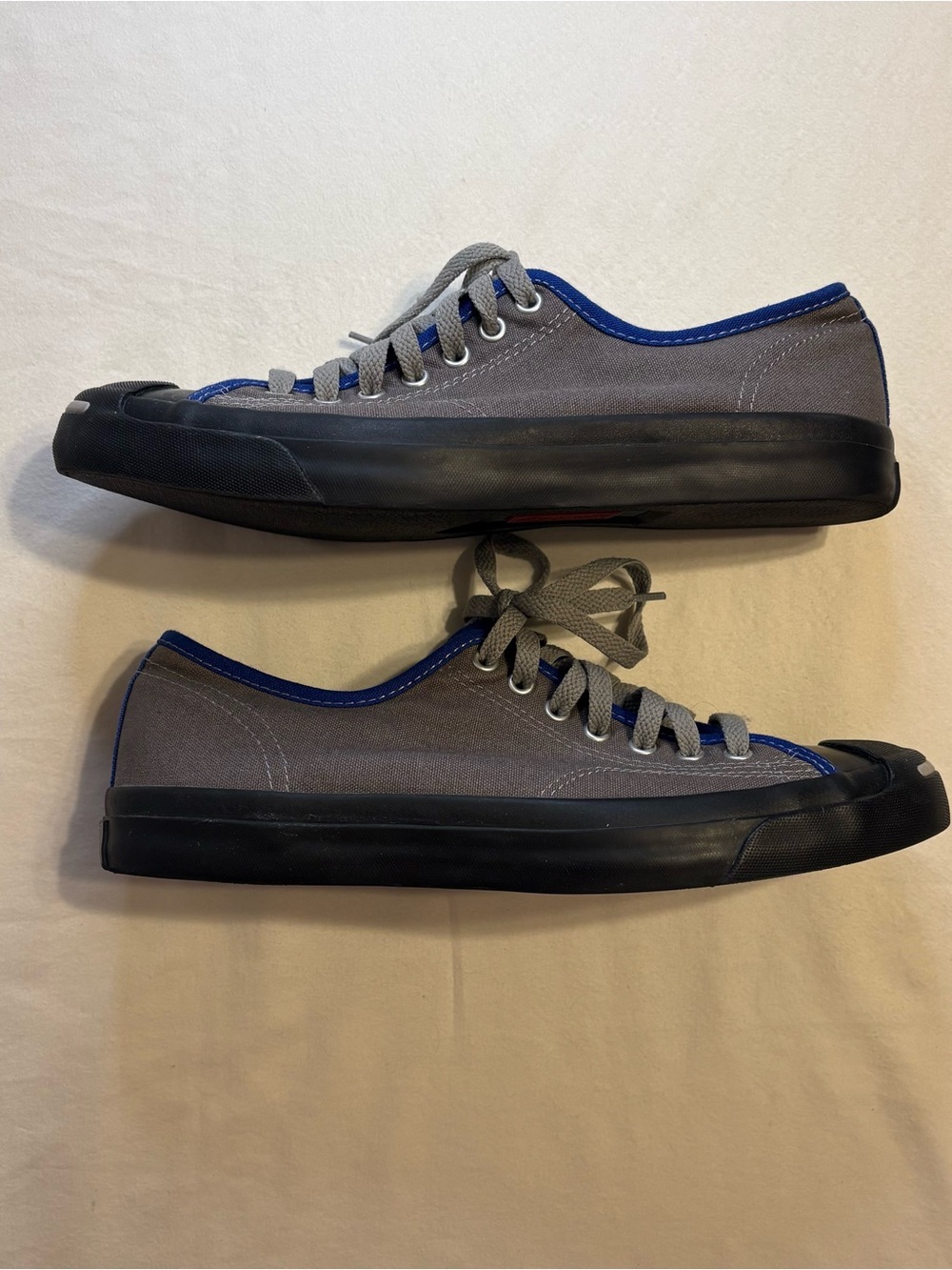 Converse Jack Purcell Blue and Gray Low Top Sneakers- Unisex Adult Sneakers - Picture 3 of 9
